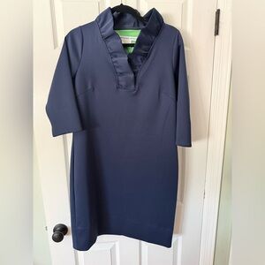 Gretchen Scott Designs Vibrant Green and Navy Dress